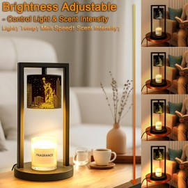 Candle Warmer Lamp with Timer & Dimmer Cityscape Lamp Candle Warmer Wax Melt Warmer for Jar Candles Elegant Home Decor for Living Room Bedroom for Women, Mom & Housewarming (2 Bulbs)