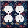 Double Duplex Outlet Cover Wall Plate - Octopus and fish