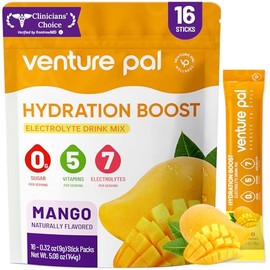 Venture Pal Sugar Free Electrolyte Powder Packets - Liquid Daily IV Hydration Packets | Electrolytes Drink Mix with 5 Vitamins & 7 Electrolytes | Keto