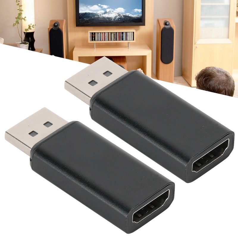 2Pcs DP Male to HDMI Female Adapter Converter Transformer for
