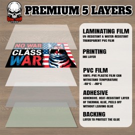 No War But Class War | Bumper Sticker or Car Magnet | Cat Lady Black Magnetic Bumper for Trucks Cars [7.5x3.75]