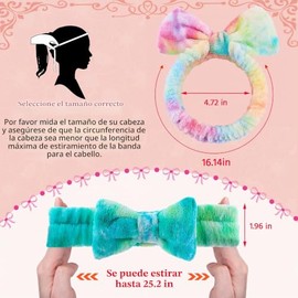 WSYUB Banda para el cabello de cuidado de la piel, 6 piezas, color tie dye, forro polar suave de coral, elástica, lavable, reutilizable, para mujeres,