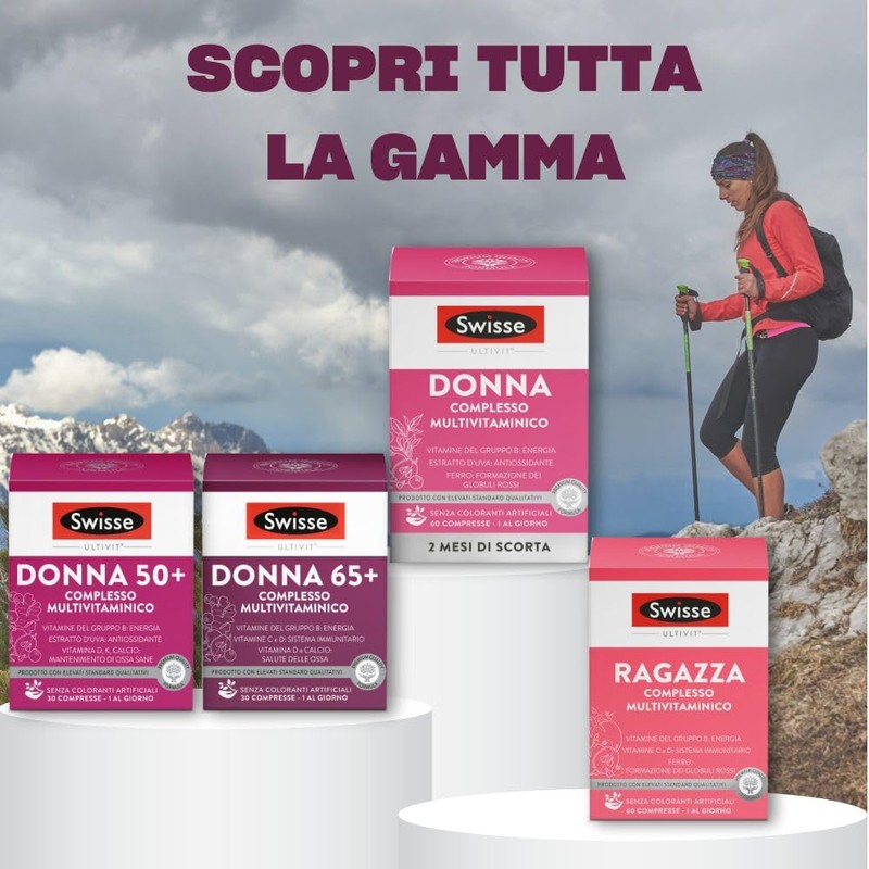 Swisse Donna 65+ Multivitaminico, Integratore Alimentare Multi-nutriente per Supportare l'Alimentazione