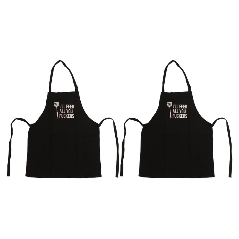 2pcs Kitchen Cooking Aprons Adjustable Bib Soft Chef Apron with