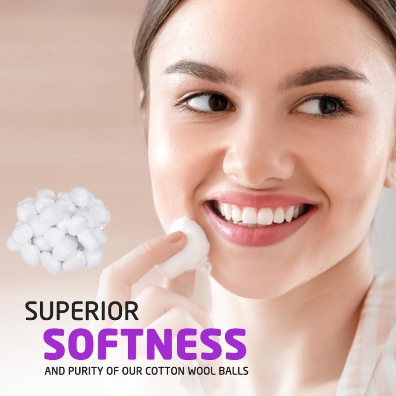 Pack of 120 Cotton Wool Balls, Super Soft, 100% Pure