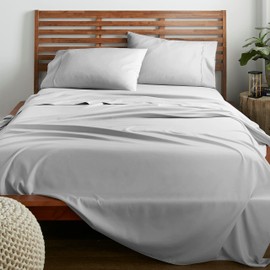 American Home Collection Cal King Size 4 Piece Sheet Set - Extra Soft Microfiber, Breathable, Wrinkle and Fade Resistant Luxury Bedding - Deep Pockets - Easy Fit - Grey Oeko-Tex Sheets