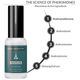 VIROCHEMISTRY Pheromones to Attract Women for Men (Warrior) - Exclusive, Ultra Strength Organic Fragrance Body Cologne Spray - 1 Fl Oz (Human Grade Pheromones to Attract Women)