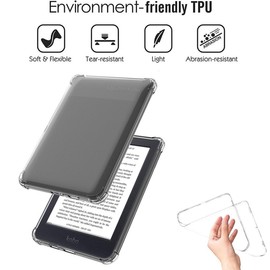 GEJEFA Crystal Clear Case for Kobo Nia 6 Inch, [Anti-Scratch][Anti-Yellowing] Flexible Transparent TPU Case with Shock-Absorbing Air-Guard Corners