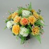 Artificial/Silk Flower Grave Arrangement in Grave Pot with Yellow Carnations