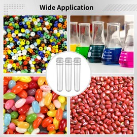 50 PCS Test Tubes, 45 ML Test Tubes with Aluminum Threaded Lids, 1.0 x 5.6 Inches Clear Candy Tubes Vials, Storage Tubes Container for Sample Powder Seed Bead Gift Science Party