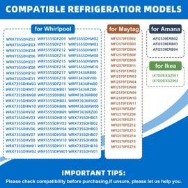 WRX735SDHZ02 WRF555SDFZ15 WRF555SDFZ09 WRF555SDFZ12 WRX735SDHV06 Light Replacement for Whirlpool Refrigerator, MFI2570FEZ08 MFI2570FEW03 MFI2570FEZ07 Light Replacement for Maytag