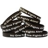 SayitBands 10 Black No One Fights Alone Support Wristband Bracelet