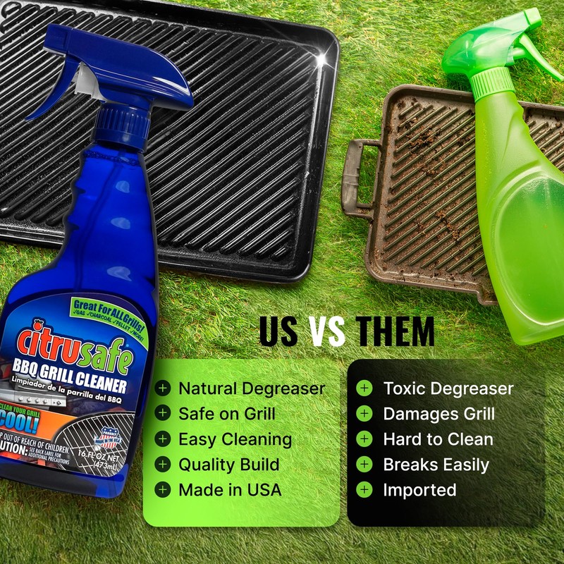Citrusafe BBQ Grill Cleaner Spray for Outdoor Grill 16 OZ