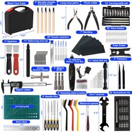 158 PCS 3D Printing Tool Kit, 3D Printing Accessories with Nozzle Cleaning Kit, Deburring Tool, Digital Caliper, Mini Rotary Tool, Smoothing Tools, 3D Printer Tools for Removing Finishing 3D Print