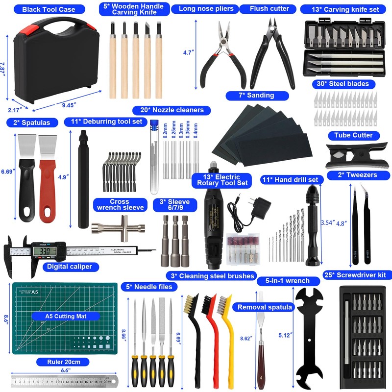 158 PCS 3D Printing Tool Kit, 3D Printing Accessories with