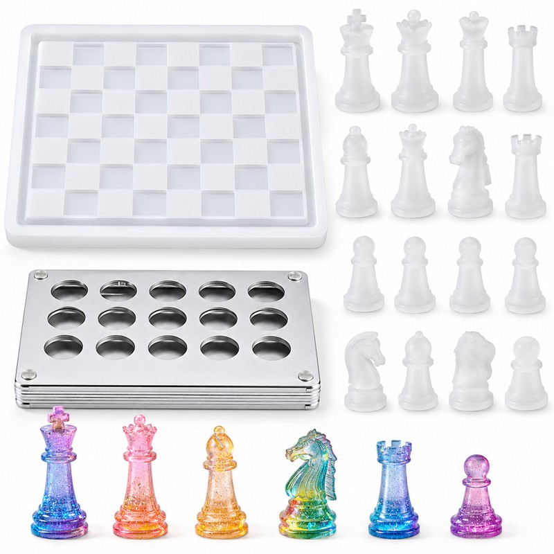 Resin Chess Set Mold Kit for DIY Crafts – 3D