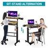 Klvied Rolling Mobile Desk with Cup Holder, Portable, Adjustable Height