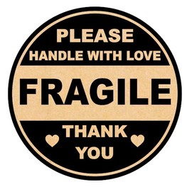 2 inch 300 PCS Fragile Stickers for Shipping Please Handle with Love and Thank You Stickers