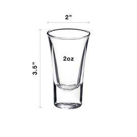 Bormioli Rocco Dublino Collection Shot Glasses - Set of 6 Clear Shot Tumblers With Heavy Base – 2-Ounce Shooter Glass For Spirits & Liquors – Classic European Design Drinkware For Bar, Pub & Home Use