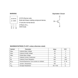 20PCS 2SA1015GR 2SA1015 PNP TRANSISTOR TO-92 50V 150MA 400mW Marking A1015
