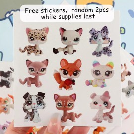 Mini toy Custom lps Pets Blank Base,White 5ps Crouching Cat Who Love LPS Kids Gift Rare