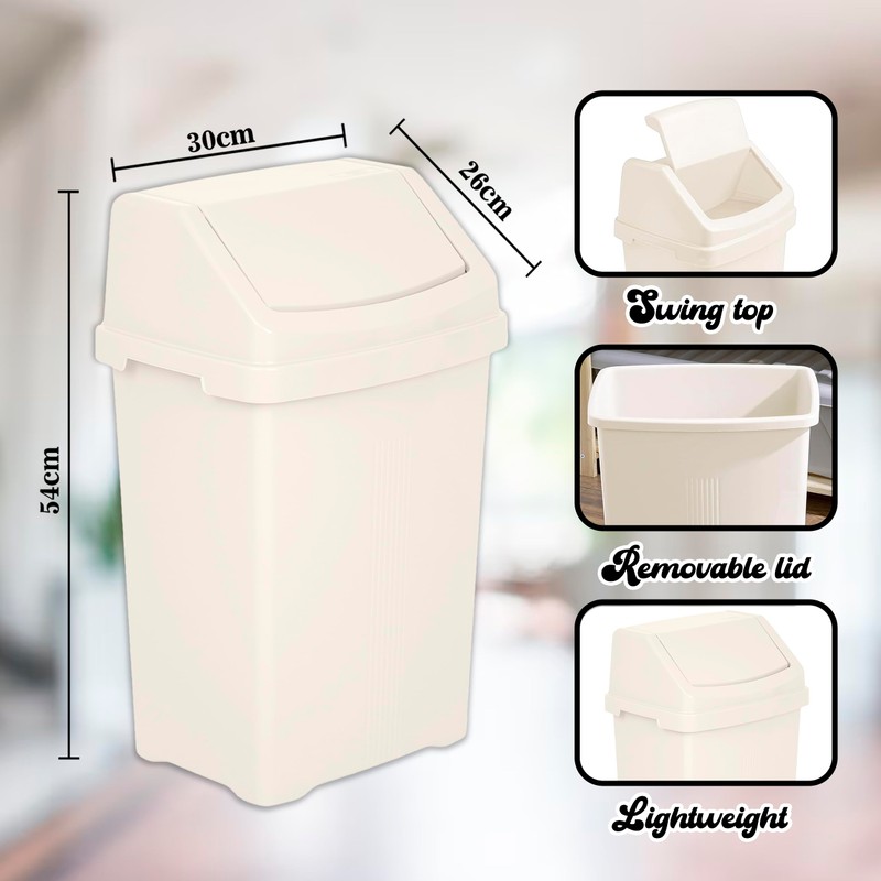 JMS we create smile 8L/25L/50L Litre Plastic Swing Lid Bin