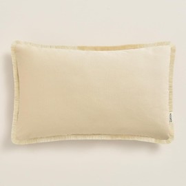 ROOM99 Boca Chica 30 x 50 cm Decorative Cushion Cover Throw Cushion Cover Aesthetic Modern Bedroom Living Room Boho Cotton Beige 1 Piece