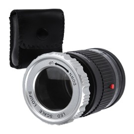 Portable 10x Magnifying Loupe with 30mm Lens, LED and UV Light for Accurate Measurement of Small Objects Such as Jewelry, Textiles, Coins, and Stamps