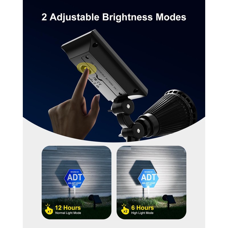 Solar Spot Lights Outdoor Waterproof for Flag, Palm Tree, Pole,