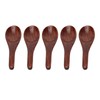 5pcs Wooden Spoon Fish Shaped Hand Carved Old Paint Color