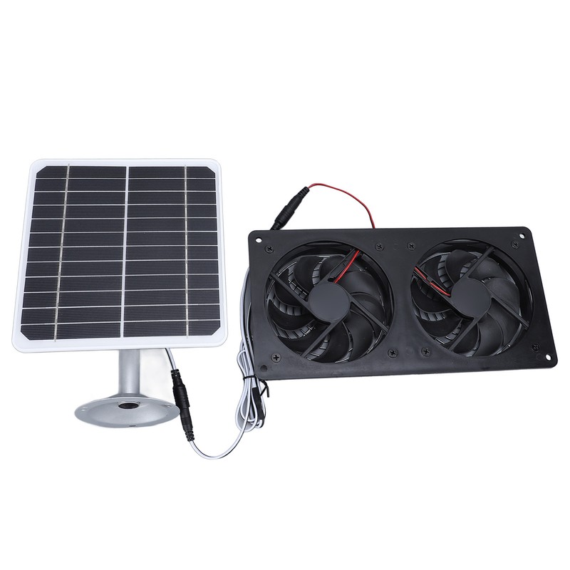 20W Solar Panel Solar Powered Dual Exhaust Fan Kit for