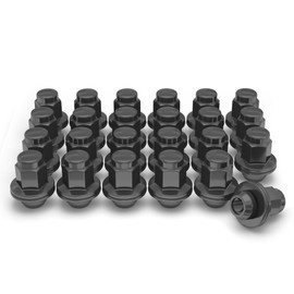 White Knight M14 x 1.50 Thread Lug Nut for Toyota Land Cruiser/Sequoia/Tundra, Lexus LX570 / LX470, Solid Piece Black Chrome Factory Style Duplex Long Mag with Washer, 5309DL-24AM (24 Pack)