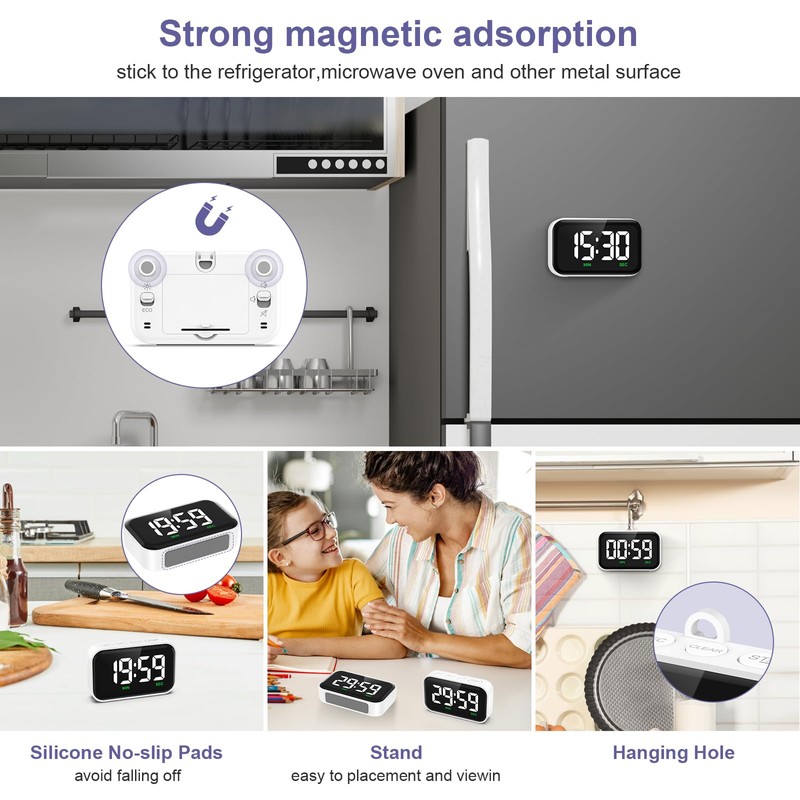 OQIMAX Digital Timer, Countdown Timer/Count Up, Magnetic Digital Kitchen Timer