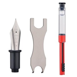 Yongsheng Junlai 930 Broad Nib Section for Replacement, Size 9 Silver Iridirum Broad Nib with Wrench and Grease Accessory Set