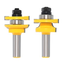 Rail and Stile Router Bit Set, 2PCS 1/2 Inch Shank Carbide-Tipped Round Over Router Bit, Cabinet Door Frames Cutters for Woodworking Tool