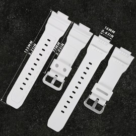 16mm Replacement Rubber Resin Watchband for Casio G-7900SL/GW-7900B/GR-7900NV，Durable Waterproof Men's Watchband Replacement, Casio G Shock Band Replacement (White)