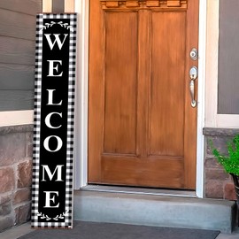 47.2 x 7.8 Inches Welcome Sign for Front Door Welcome Sign for Front Porch Standing Farmhouse Porch Signs Outdoor Tall Welcome to Our Home Sign Decorations Outdoor Welcome Signs for Porch(Vintage Welcome)