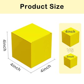XAGLVV 25 PCS Yellow paper Gift Boxes， 4x4x4 inch Gift Box with Lids，Gift Wrapping Box Party Favor Box Goodies Treat Boxes Candy Box, for Wedding Birthday Party Christmas