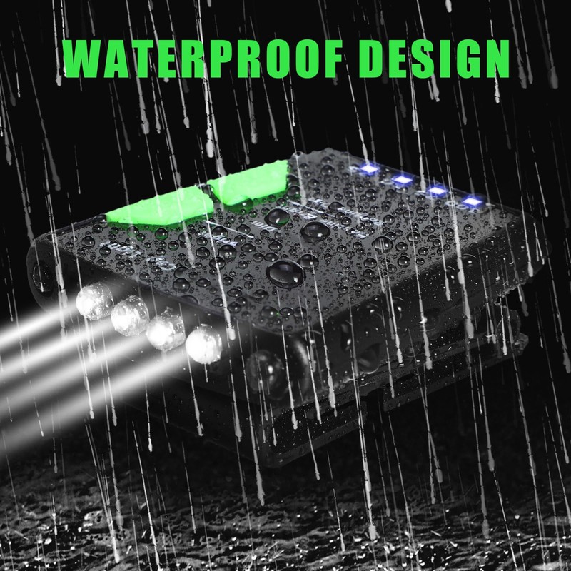 Mudder 2 Pcs Rechargeable Cap Light with Head Strap and