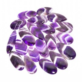 Natural Amethyst Gemstone- Healing Crystals for DIY Jewelry Making -Loose Natural Cabochon -Perfect for Crafting Unique Jewelry Designs Gift for Her, Mother and Wife (5 pcs, 25-35 mm)