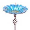 MUMTOP Bird Baths for Outdoors, Outdoor Bird Bath,Glass Birdbath Sunflower