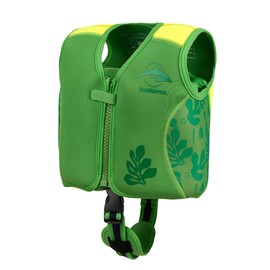 Konfidence Life Jacket - Premium Swimming Jacket with Removable Safety Belt for Children, Adjustable Buoyancy, CE Compliant, Recommended by Swimming Schools (Maui Green, S 15-19 kg)