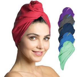 Fit-Flip Microfibre Hair Turban Set - 2 Pieces, Absorbent and Quick-Drying - Special Turban Towel and Hair Towel (Coral)