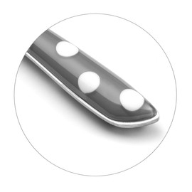 Amefa ECLAT Cutlery for 4 People, Stainless Steel with High-Quality Plastic Handles in Grey Polka Dots, 16-Piece