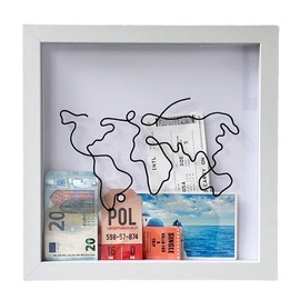 Travel Adventure Archive Shadow Box, 12*12 Inch Concert Shadow Box for Travel Decor Ticket Stub Memory Adventure Archive and Ticket Storage Life in a Shadow Box Travel Frame, Travel Box for Memories