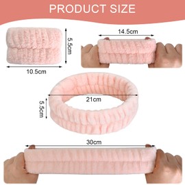 Spa Headband Wrist Washband Face Wash Set, Wristbands Hair Headband, Include 1 Microfiber Headband,2 Wrist Washband, For Women Girls,Avoid Liquid From Spilling Down Your Arms (Black)