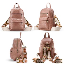 HUA ANGEL Chest Bag For Women Multipurpose With 2 Straps Vintage Sling Backpack Bag Pu Leather Crossbody Shoulder Daypack For Travel Shopping Working