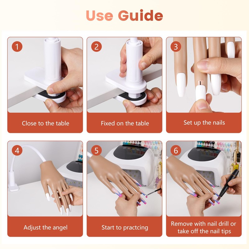 Wilfniee Practice Hand for Acrylic Nails: Nail Tips Won't Fall