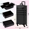 SCIKHEFT 5 in 1 Professional Makeup Train Case Aluminum Cosmetic