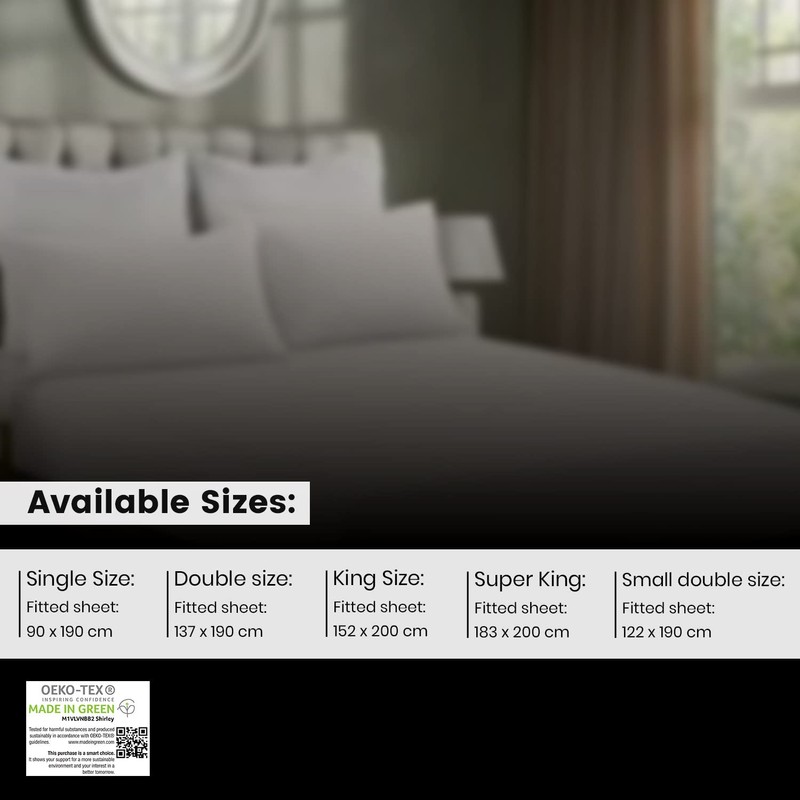 DTEX HOMES Extra Deep Fitted Sheets 16"/40CM Deep Polycotton Bedsheets,